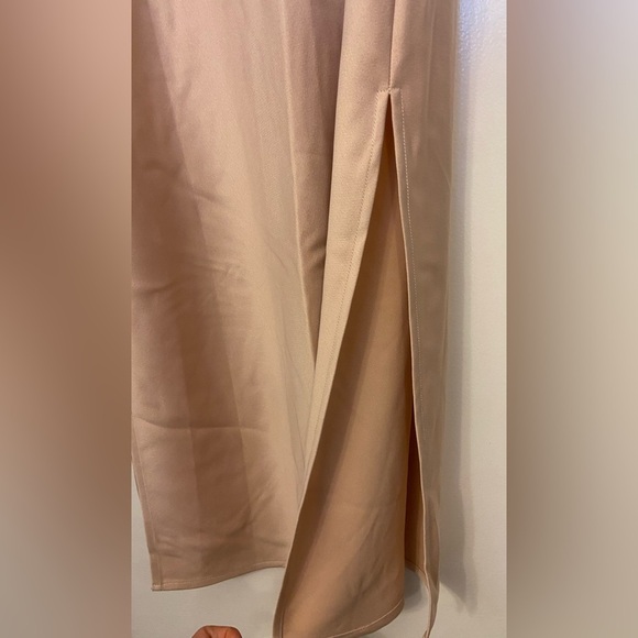 BHLDN Cali Satin Charmeuse Cowl Neck Midi Dress Blush Pink Size 4 - Picture 8 of 11